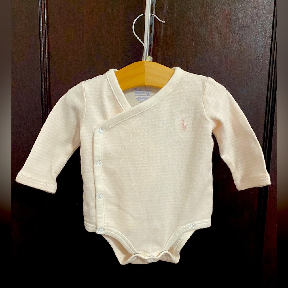 Striped Cotton V-Neck Bodysuit